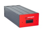 A steel Armorgard heavy-duty site storage unit with a steel construction, secure locking, and a load-rated base.