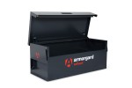 A steel Armorgard heavy-duty site storage unit with a steel construction, secure locking, and a load-rated base.