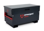 A steel Armorgard heavy-duty site storage unit with a steel construction, secure locking, and a load-rated base.