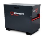 A steel Armorgard heavy-duty site storage unit with a steel construction, secure locking, and a load-rated base.