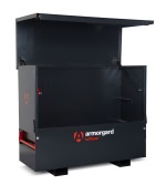 A steel Armorgard heavy-duty site storage unit with a steel construction, secure locking, and a load-rated base.