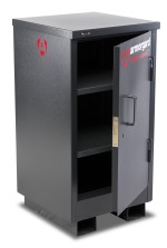 A steel Armorgard heavy-duty site storage unit with a steel construction, secure locking, and a load-rated base.