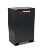 A steel Armorgard heavy-duty site storage unit with a steel construction, secure locking, and a load-rated base.