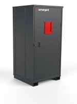 A steel Armorgard heavy-duty site storage unit with a steel construction, secure locking, and a load-rated base.