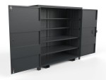 A steel Armorgard heavy-duty site storage unit with a steel construction, secure locking, and a load-rated base.