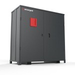 A steel Armorgard heavy-duty site storage unit with a steel construction, secure locking, and a load-rated base.