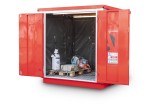 A steel Armorgard heavy-duty site storage unit with a steel construction, secure locking, and a load-rated base.