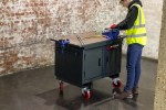 A steel Armorgard heavy-duty site storage unit with a steel construction, secure locking, and a load-rated base.