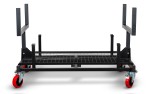 A steel metal shelving unit with adjustable shelf heights and a robust welded steel frame, for organised storage in workshops and site cabins.