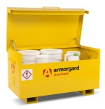 A steel Armorgard steel tool chest with multiple drawers, a locking lid, and rubber-lined interior, for organising and storing hand tools.