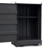 A steel Armorgard heavy-duty site storage unit with a steel construction, secure locking, and a load-rated base.