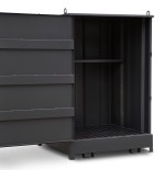 A steel Armorgard heavy-duty site storage unit with a steel construction, secure locking, and a load-rated base.