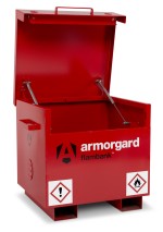 A steel Armorgard steel tool chest with multiple drawers, a locking lid, and rubber-lined interior, for organising and storing hand tools.
