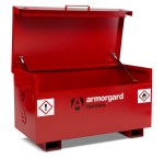 A steel Armorgard steel tool chest with multiple drawers, a locking lid, and rubber-lined interior, for organising and storing hand tools.