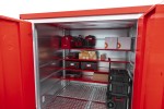 A steel Armorgard heavy-duty site storage unit with a steel construction, secure locking, and a load-rated base.