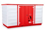 A steel Armorgard heavy-duty site storage unit with a steel construction, secure locking, and a load-rated base.