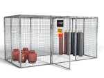 A steel Gorilla heavy-duty site storage unit with a steel construction, secure locking, and a load-rated base.