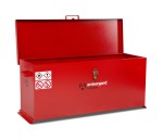 A steel Armorgard heavy-duty site storage unit with a steel construction, secure locking, and a load-rated base.
