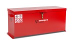 A steel Armorgard heavy-duty site storage unit with a steel construction, secure locking, and a load-rated base.