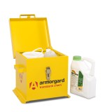 A steel Armorgard heavy-duty site storage unit with a steel construction, secure locking, and a load-rated base.
