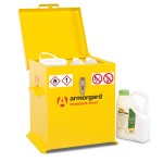 A steel Armorgard heavy-duty site storage unit with a steel construction, secure locking, and a load-rated base.