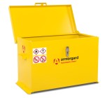 A steel Armorgard heavy-duty site storage unit with a steel construction, secure locking, and a load-rated base.