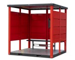 A steel Armorgard heavy-duty site storage unit with a steel construction, secure locking, and a load-rated base.