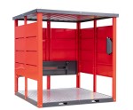 A steel Armorgard heavy-duty site storage unit with a steel construction, secure locking, and a load-rated base.