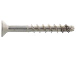 An A4 stainless steel 10×90mm countersunk head masonry screw with a specially hardened thread, designed for direct fixing into concrete, brick, and block without a plug.
