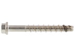 An A4 stainless steel 8×80mm hex head masonry screw with a specially hardened thread, designed for direct fixing into concrete, brick, and block without a plug.