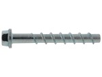 A steel hex head masonry screw with a specially hardened thread, designed for direct fixing into concrete, brick, and block without a plug.