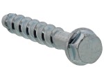 A steel hex head masonry screw with a specially hardened thread, designed for direct fixing into concrete, brick, and block without a plug.
