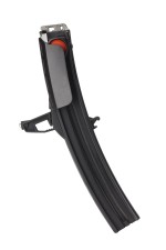 An orange and black Spit cordless power tool, with an ergonomic grip, designed for use on construction and maintenance tasks.