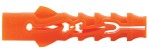 A nylon wall plug with a ribbed body that expands on screw insertion, designed for use in solid masonry including concrete and brick.
