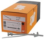 An orange and black Spit cordless power tool, with an ergonomic grip, designed for use on construction and maintenance tasks.