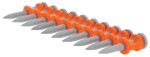 An orange and black Spit cordless power tool, with an ergonomic grip, designed for use on construction and maintenance tasks.
