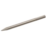 A hardened steel SDS demolition chisel with a wide flat blade, designed for use with SDS rotary hammers to break out tiles, mortar, and concrete.