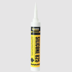 A 380ml cartridge of Everbuild white silicone sealant with a flexible cured finish, for sealing joints around kitchens, bathrooms, and windows.