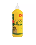 A bottle of Everbuild PVA wood adhesive with a flip-top nozzle, for bonding timber joints and priming porous surfaces.