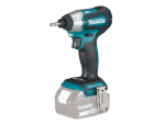 A teal and black Makita cordless impact driver with a 18V motor, a hex-chuck, and variable speed, for high-torque screw driving and fastening.