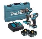 A teal and black Makita cordless impact driver with a 18V motor, a hex-chuck, and variable speed, for high-torque screw driving and fastening.