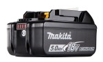 A teal and black Makita 18V 5.0AH lithium-ion slide-pack battery, compatible with the Makita cordless tool range.