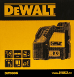 A yellow and black DEWALT self-levelling laser level projecting horizontal and vertical lines, for precision alignment and setting-out work.
