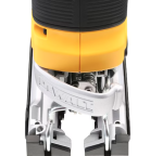 A yellow and black DEWALT cordless jigsaw with 18V orbital action and a variable-speed trigger, for cutting curves and internal shapes.