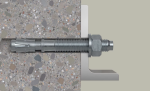 A hot-dip galvanised M20 through bolt anchor with a hex nut and washer, featuring a threaded shaft and expansion sleeve, designed for securing heavy loads to concrete or masonry surfaces.