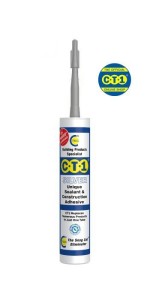 A 290ml cartridge of silver grab adhesive with a high-initial-bond formula, for instantly fixing panels, skirtings, and architraves.