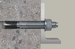 A bright zinc plated M6 through bolt anchor with a hex nut and washer, featuring a threaded shaft and expansion sleeve, designed for securing heavy loads to concrete or masonry surfaces.