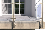 A metal through bolt anchor with a hex nut and washer, featuring a threaded shaft and expansion sleeve, designed for securing heavy loads to concrete or masonry surfaces.
