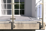 A metal through bolt anchor with a hex nut and washer, featuring a threaded shaft and expansion sleeve, designed for securing heavy loads to concrete or masonry surfaces.