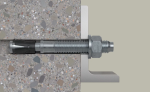 A stainless steel M20 through bolt anchor with a hex nut and washer, featuring a threaded shaft and expansion sleeve, designed for securing heavy loads to concrete or masonry surfaces.